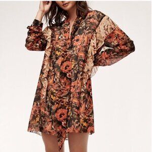 Aritzia Wilfred Bernadette Floral Mini Dress Sz XS